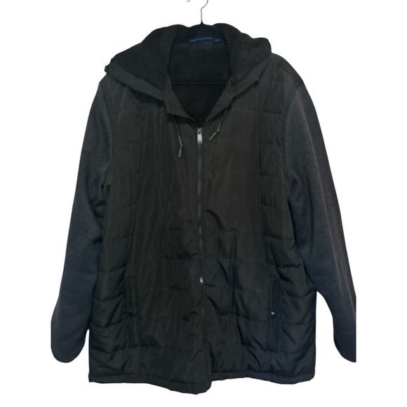 Men’s Apt. 9 Black Fleece Jacket-Size-XXL-EUC - Picture 1 of 5